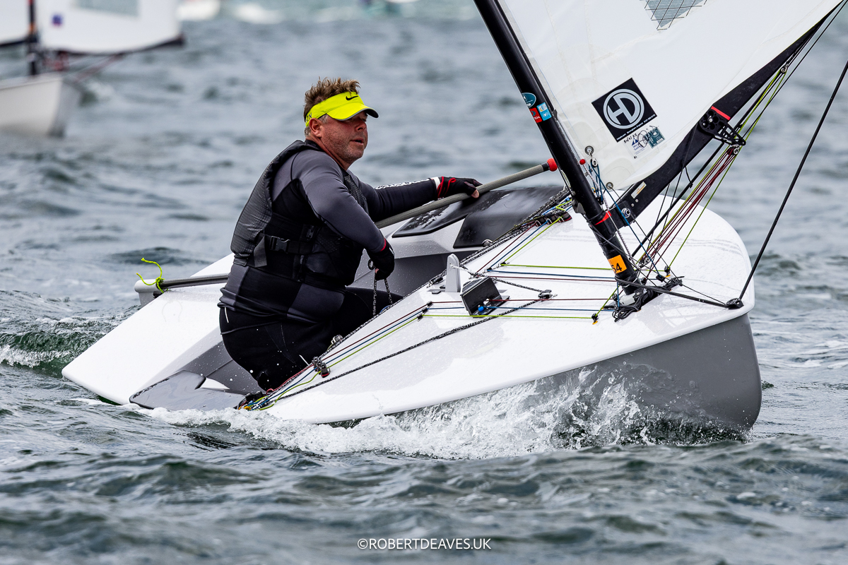 Mark Branagh Competing in the OK Dinghy European Championships Mark Branagh sailing his OK Dinghy during the 2025 European Championships in Germany.