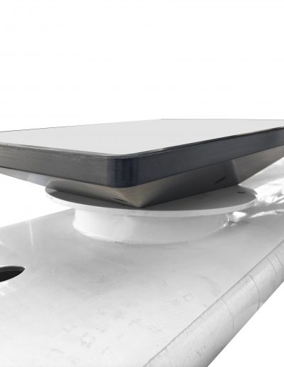 Close-up photo of carbon composite Starlink spreader mount surface